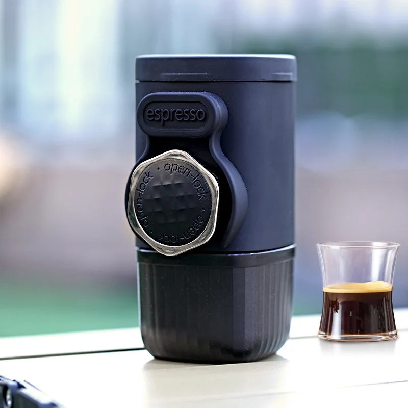 Portable Espresso Maker For Ground Coffee Manual Espresso Coffee Machine For Capsule & Ground Hand Press hiking Travel Office