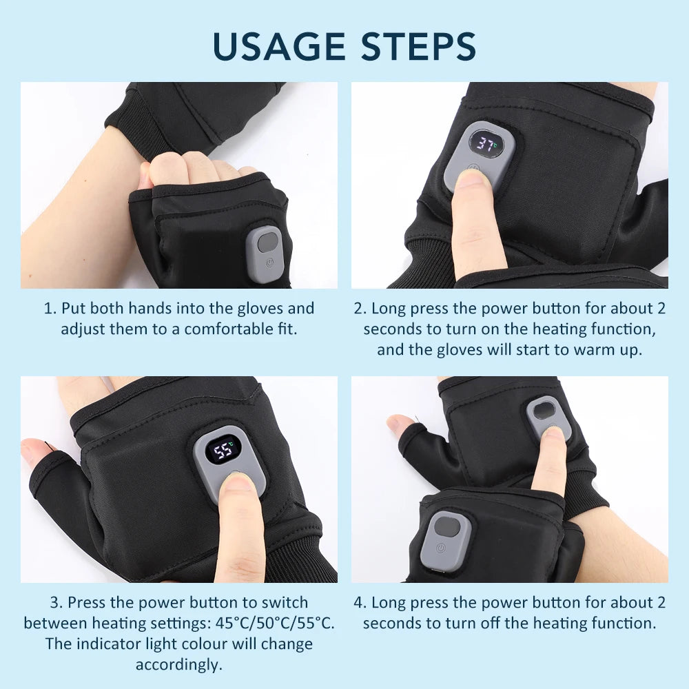 Heating Hand Gloves Wrist Warmer Massager Cordless Massage Device Muscle Relax Massage Machine