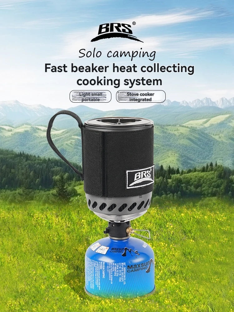 BRS Camping Pot Stove With Heat Exchanger BRS-61 Jet Boil Gas Stove Quick Burn Coffee Cup Furnace Backpacking Camp Burner