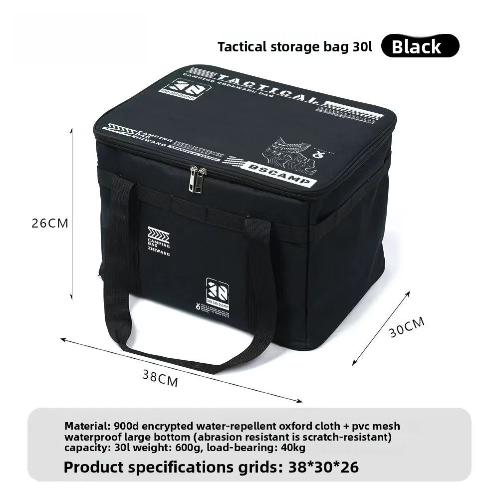 30-42L Outdoor Large Capacity Storage Bag Cookware Set Anti-collision Gas Canister Storage Box Camping Picnic Bag Tableware