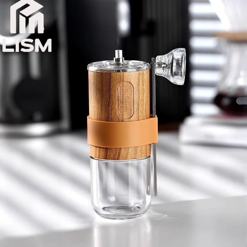 Portable Manual Coffee Bean Grinder with Conical Ceramic Burr Foldable Coffee Grinder for Outdoor Travel Adjustable Coarseness