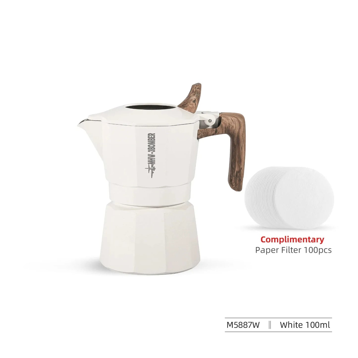 MHW-3BOMBER Double Valve Moka Pot,Italian Espresso Maker Stovetop Coffee Machine,Cafe Brewing Tools Home Barista Accessories