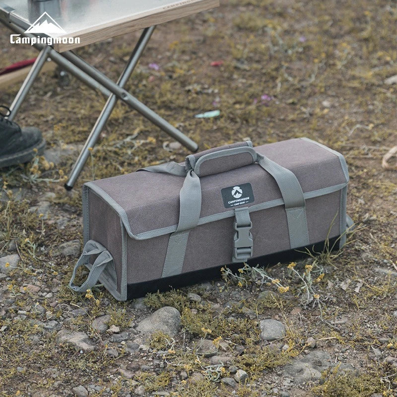 CAMPINGMOON Outdoor Camping Portable Tool Kit, Miscellaneous Storage Camping Bag, Canvas Multifunctional Handmade Tote Bag