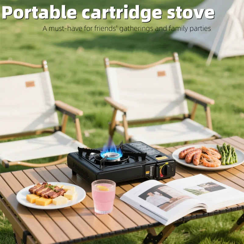 Portable cartridge stove: A multi-functional outdoor barbecue stove, suitable for camping and an essential item for gatherings.