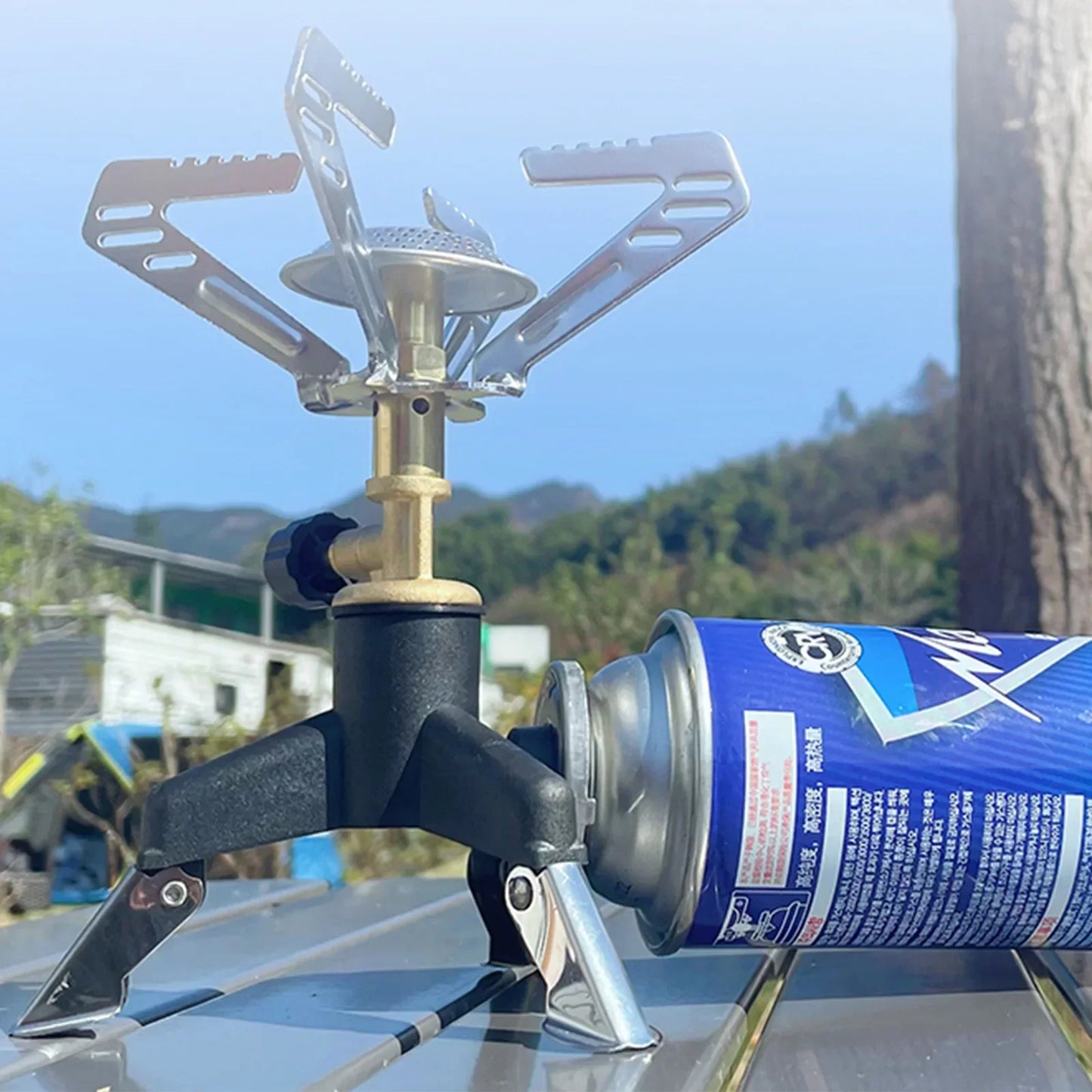 Three Legs Gas Tank Adapter Outdoor Tripod Gas Stove Connector Ultralight Tank Stand Adapter Camping Hiking Equipment