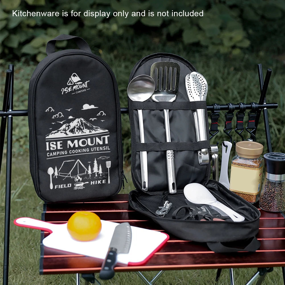 Kitchen Utensil Storage Bag Portable Cookware Storage Bag Large Capacity Picnic BBQ Tableware Pouch Outdoor Camping Supplies
