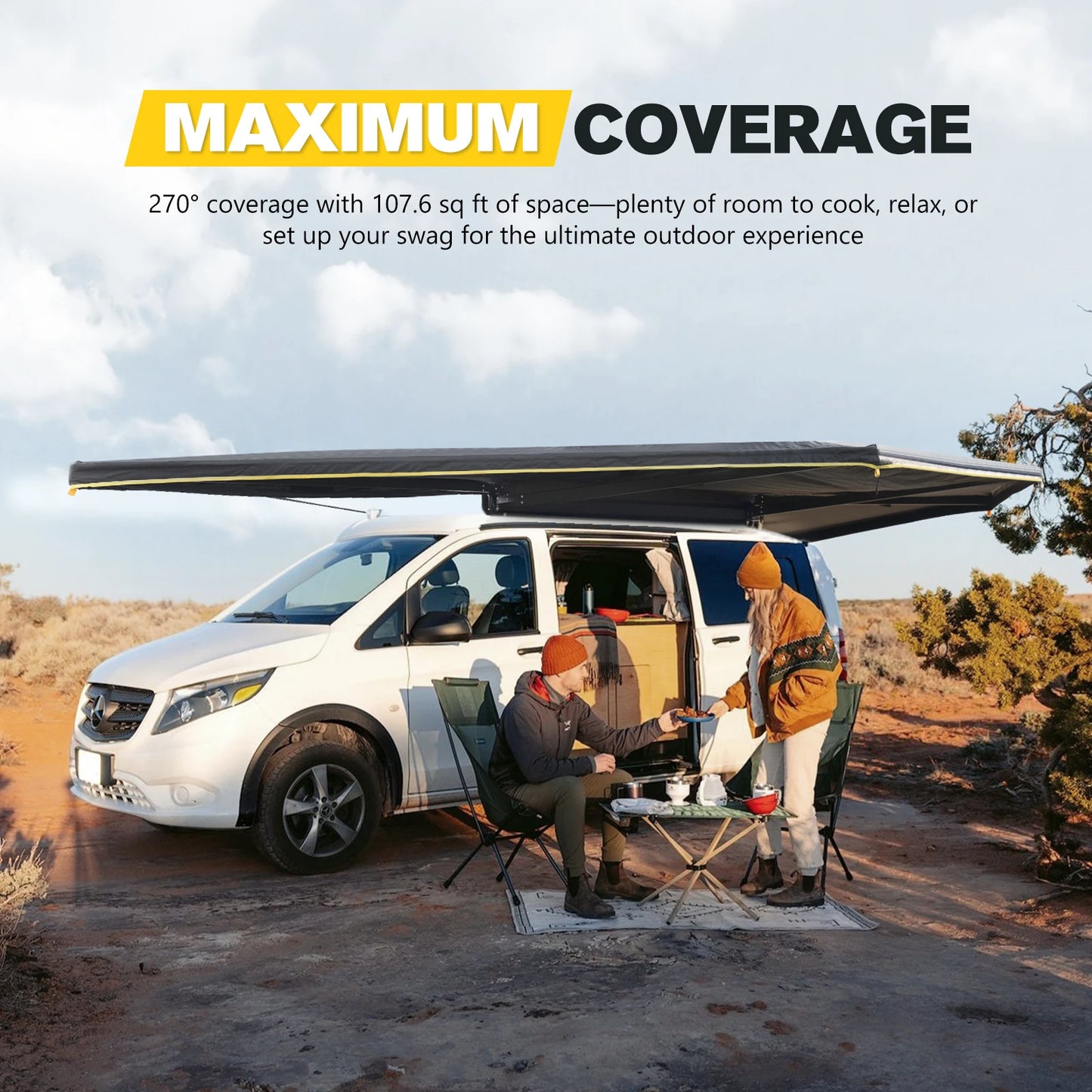 unique BUNKER INDUST Universal Extended 270 Degrees Car Side Awning Waterproof Free Standing Legless 4x4 Camping Vehicle Awning