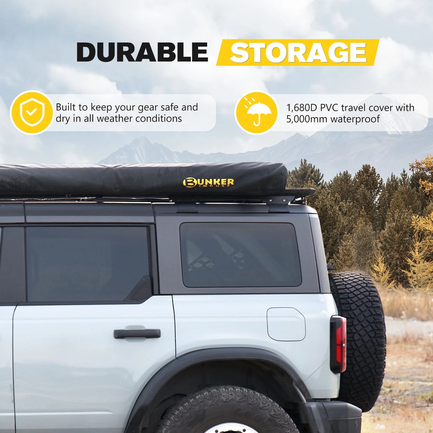 unique BUNKER INDUST Universal Extended 270 Degrees Car Side Awning Waterproof Free Standing Legless 4x4 Camping Vehicle Awning