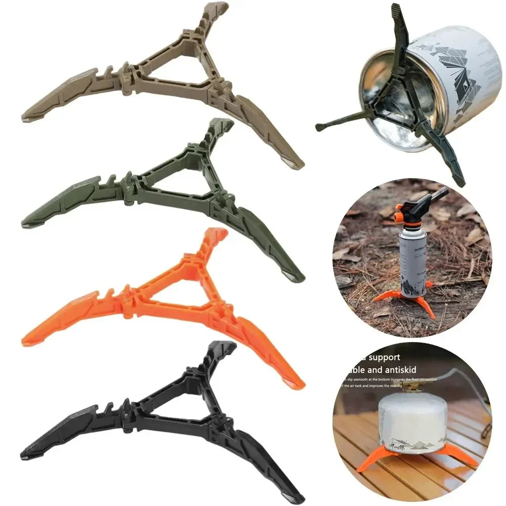 Portable Gas Canister Stand Universal Tripod Folding Frame Outdoor Camping Gas Tank Stove Base Holder Camping Supplies