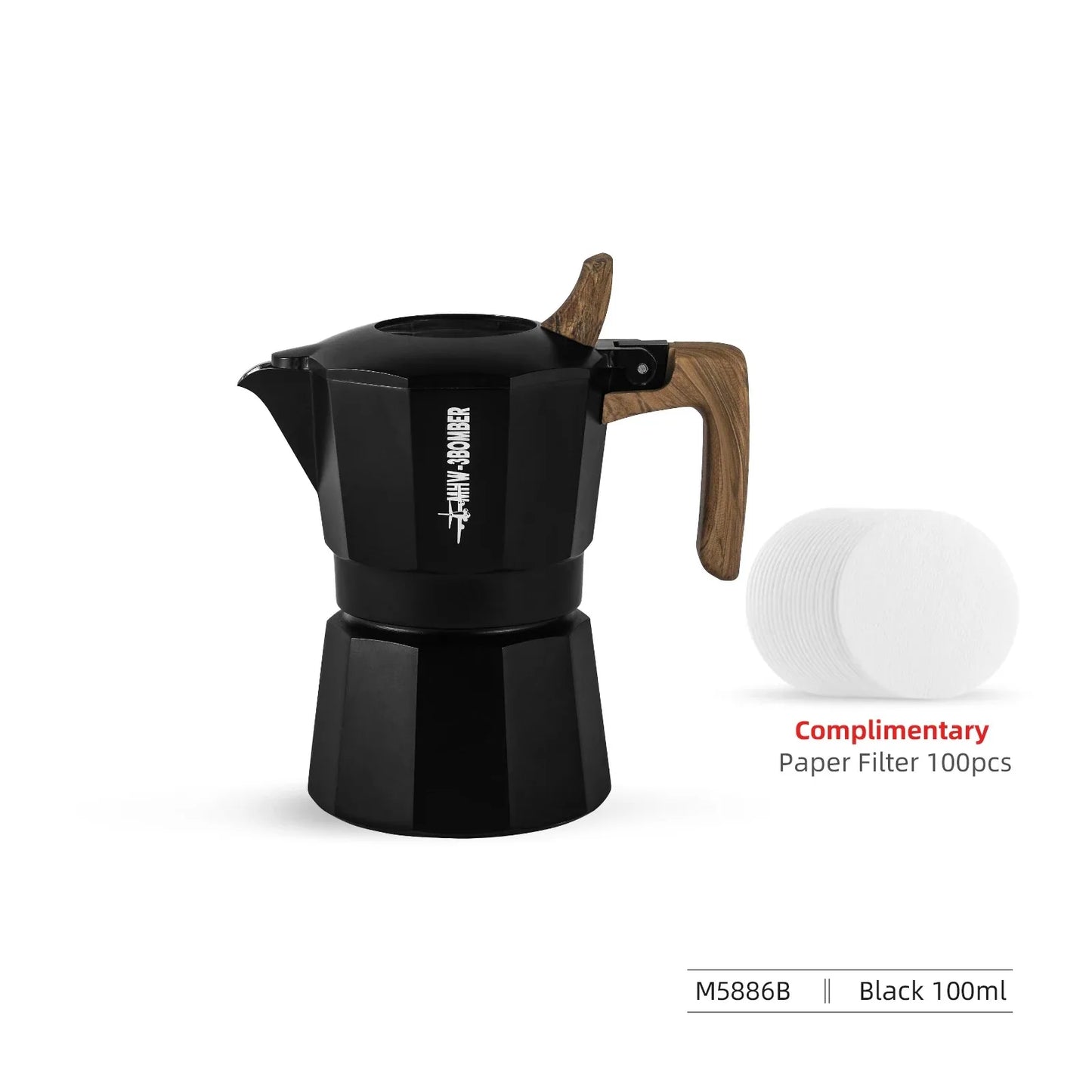 MHW-3BOMBER Double Valve Moka Pot,Italian Espresso Maker Stovetop Coffee Machine,Cafe Brewing Tools Home Barista Accessories