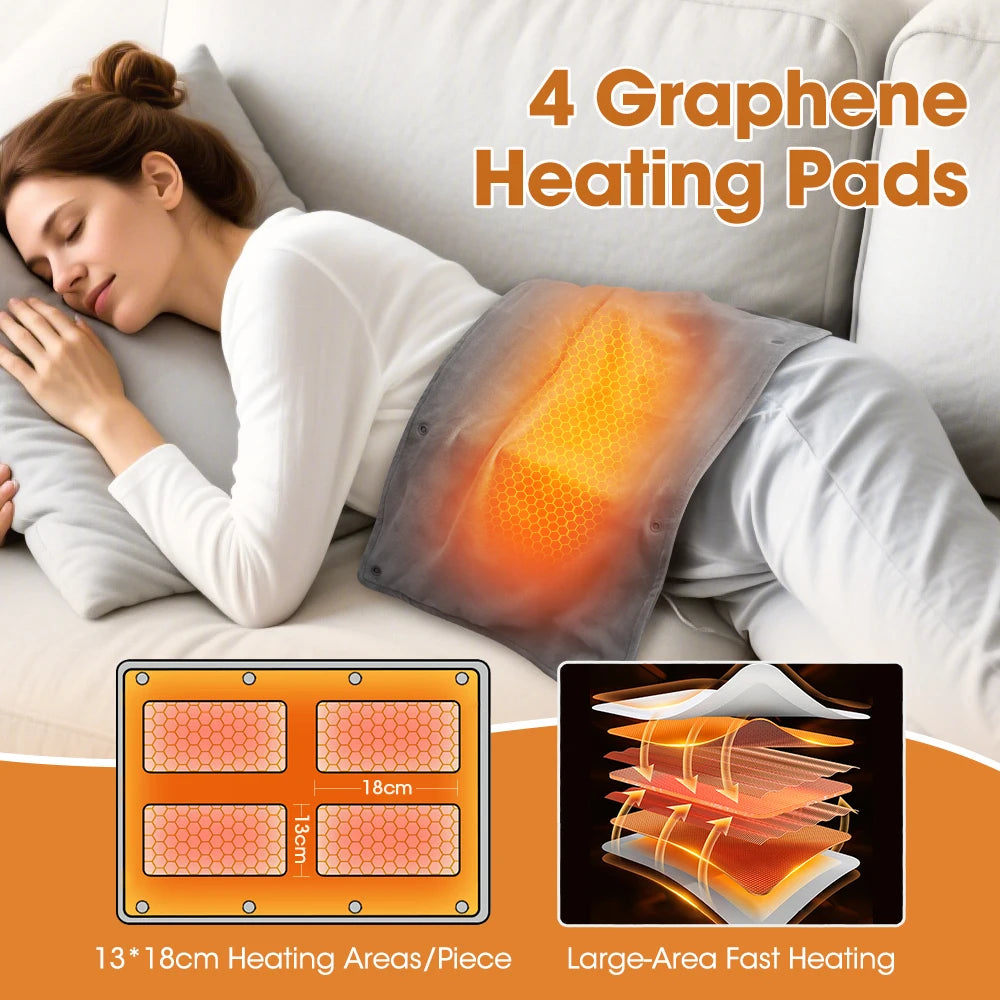 Electric 3-speed Temperature Graphene Hand Warmer Heating Pad for Body Back Abdomen Keep Warming Hot Compress Winter