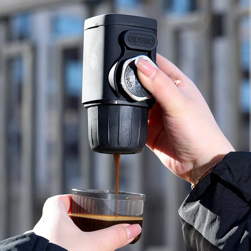 Portable Espresso Maker For Ground Coffee Manual Espresso Coffee Machine For Capsule & Ground Hand Press hiking Travel Office