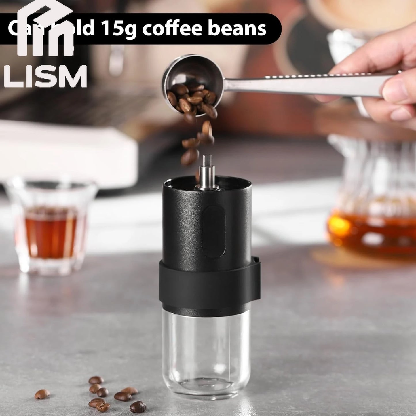 Portable Manual Coffee Bean Grinder with Conical Ceramic Burr Foldable Coffee Grinder for Outdoor Travel Adjustable Coarseness