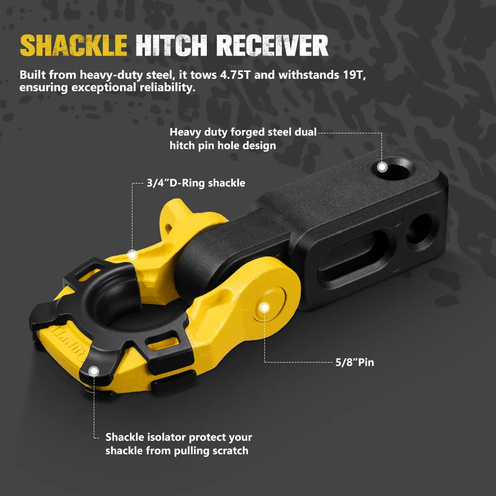 BUNKER INDUST 8PCS Recovery Kits 4x4 Offroad Tow Strap Traction Rope Synthetic Kinetic Off-road Soft Shackle Hitch Receiver