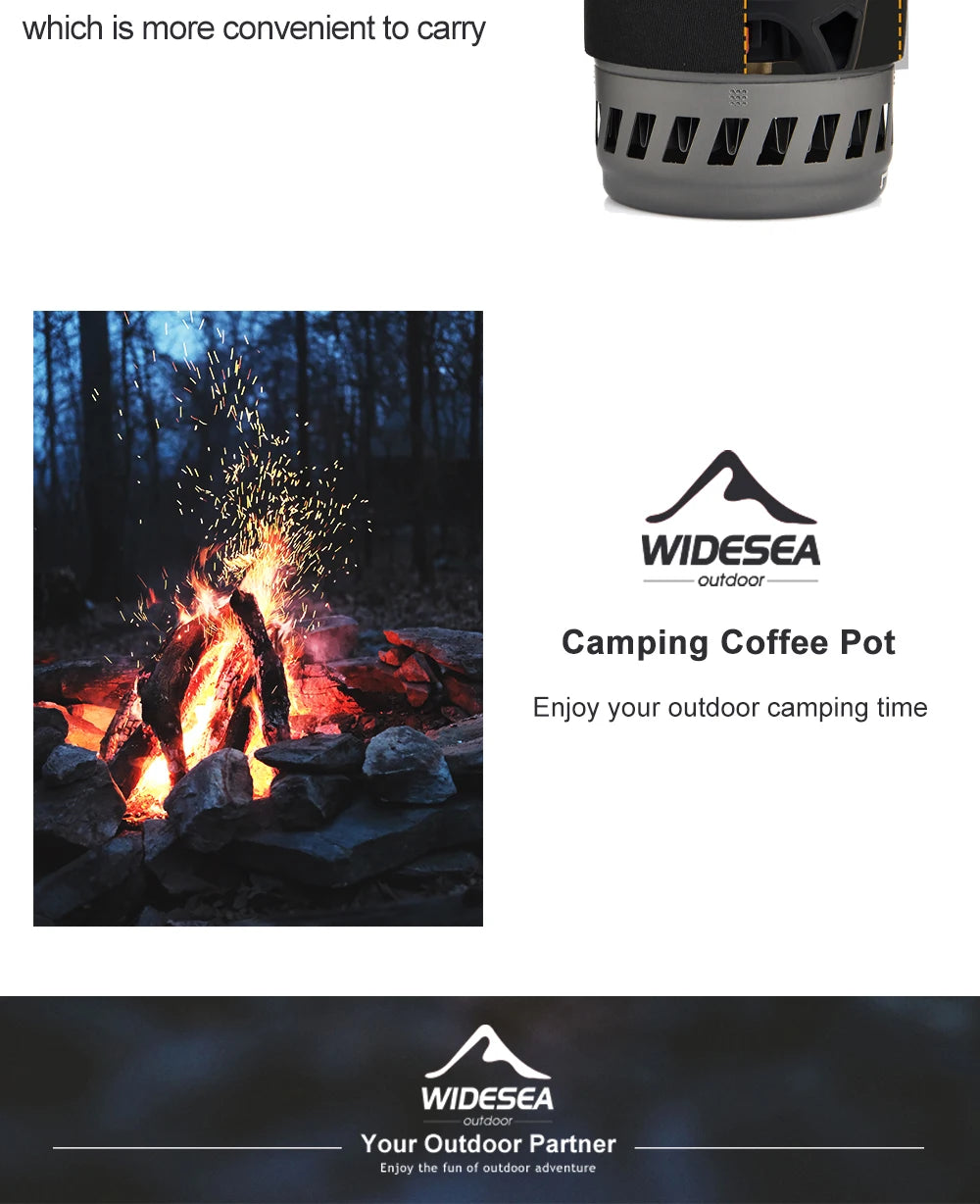 Widesea Camping Cooking System with Heat Exchanger Outdoor Gas Stove Burner Tourist Coffee Pot Cup Cookware Tableware Tourism