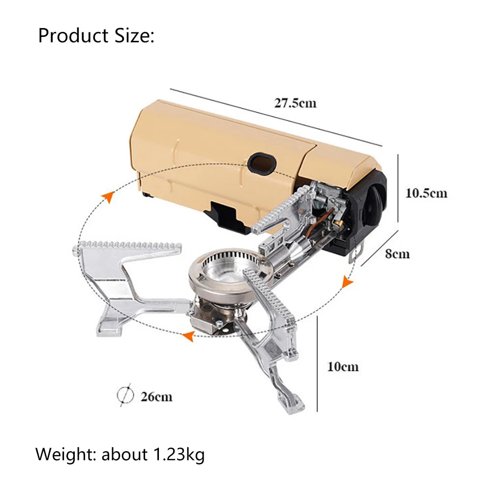 TARKA Camping Cassette Stove Outdoor Folding Gas Burner 2600w Fire Furnace Kitchen Cookware Suitable For Toursit Hiking Picnic