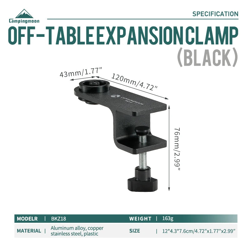 CAMPINGMOON Z18 BKZ18 Flat Gas Cylinder Lamp Stove Head Heating Stove Table Fixing Fixture Camping Desktop Extension Accessories