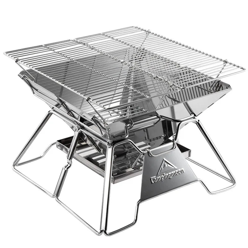 Camping Picnic BBQ Grill Campingmoon MT-2 Portable Folding Charcoal Stove 2-3 Person