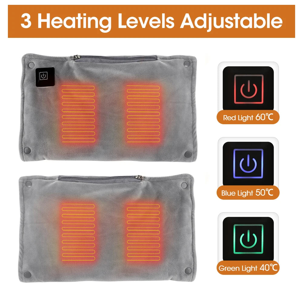 Electric 3-speed Temperature Graphene Hand Warmer Heating Pad for Body Back Abdomen Keep Warming Hot Compress Winter