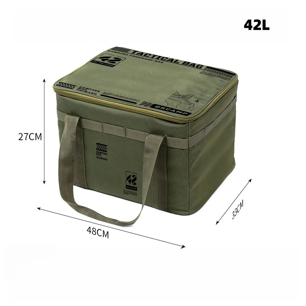 30-42L Outdoor Large Capacity Storage Bag Cookware Set Anti-collision Gas Canister Storage Box Camping Picnic Bag Tableware