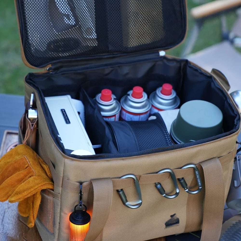 30-42L Outdoor Large Capacity Storage Bag Cookware Set Anti-collision Gas Canister Storage Box Camping Picnic Bag Tableware