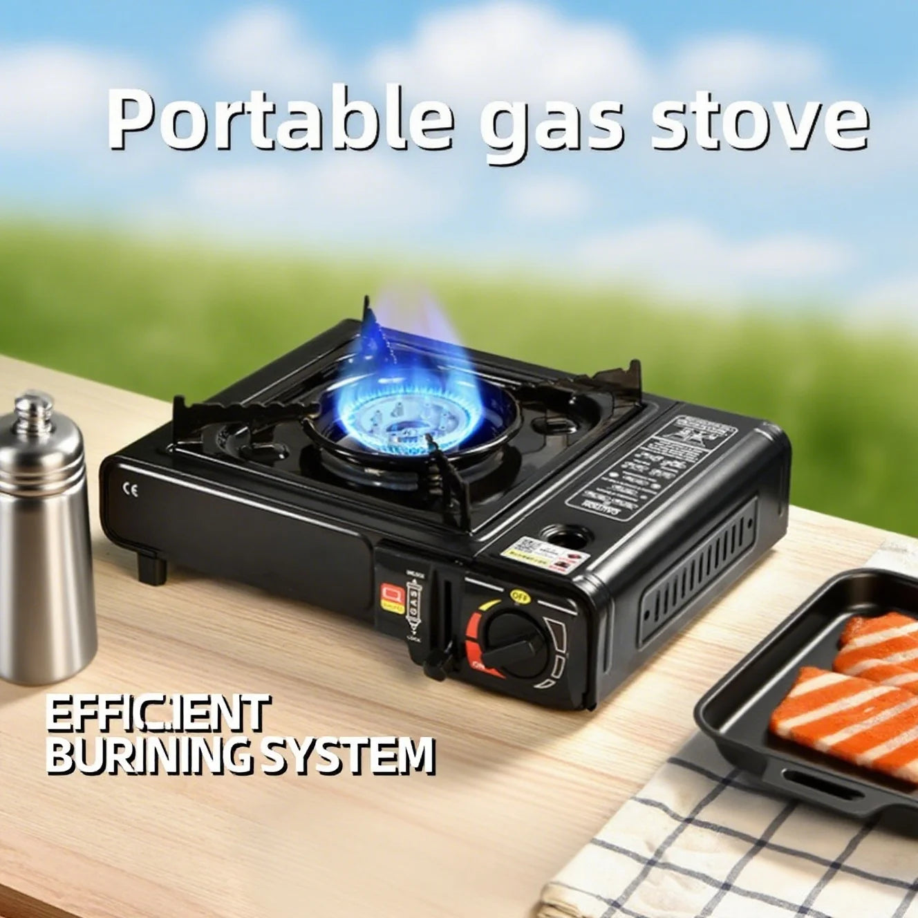 Portable cartridge stove: A multi-functional outdoor barbecue stove, suitable for camping and an essential item for gatherings.