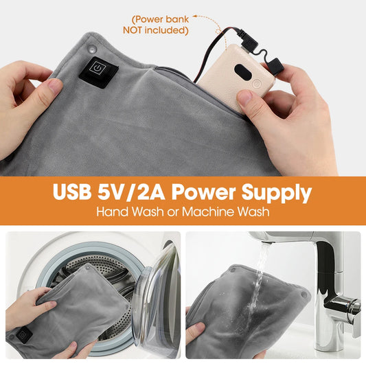 Electric 3-speed Temperature Graphene Hand Warmer Heating Pad for Body Back Abdomen Keep Warming Hot Compress Winter