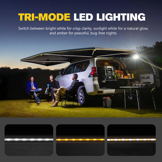 unique BUNKER INDUST Universal Extended 270 Degrees Car Side Awning Waterproof Free Standing Legless 4x4 Camping Vehicle Awning