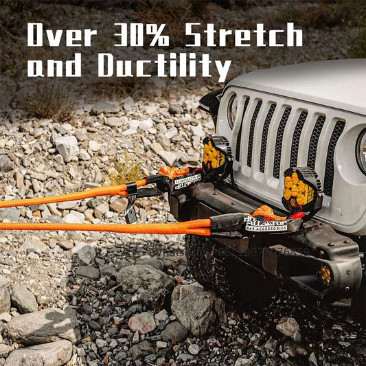 ALL-TOP Kinetic Recovery Rope, 48000 Lbs Extreme Duty 30% Elasticity Energy Snatch Strap For 4x4 Offroad Vehicle