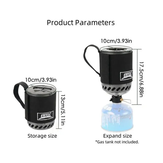 BRS Camping Pot Stove With Heat Exchanger BRS-61 Jet Boil Gas Stove Quick Burn Coffee Cup Furnace Backpacking Camp Burner