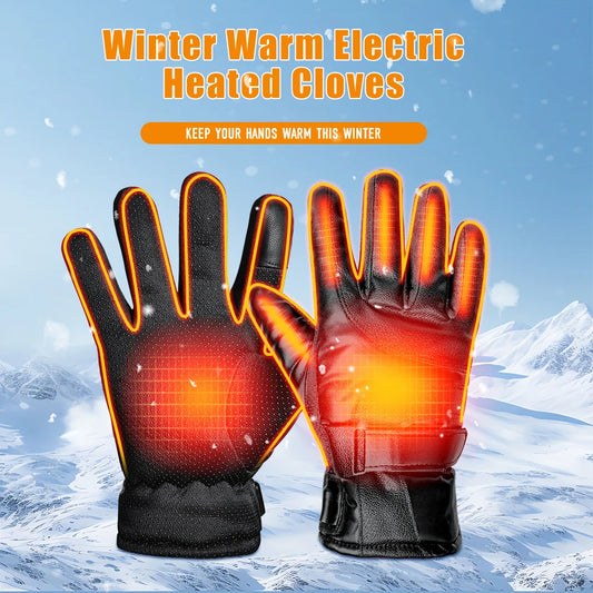Windproof Winter Sports Mitten(Mobile Power Bank not included)Outdoor Camping Hand Warmer Gloves Electric Heated Skiing Gloves