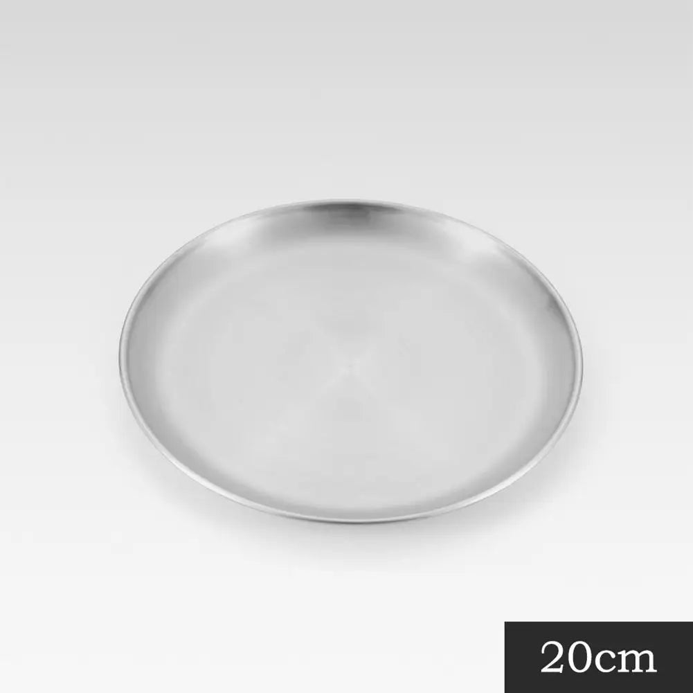 Stainless Steel Plates Camping Plates Reusable Dinner Plates Feeding Serving Tableware for Outdoor Camping Hiking Picnic BBQ