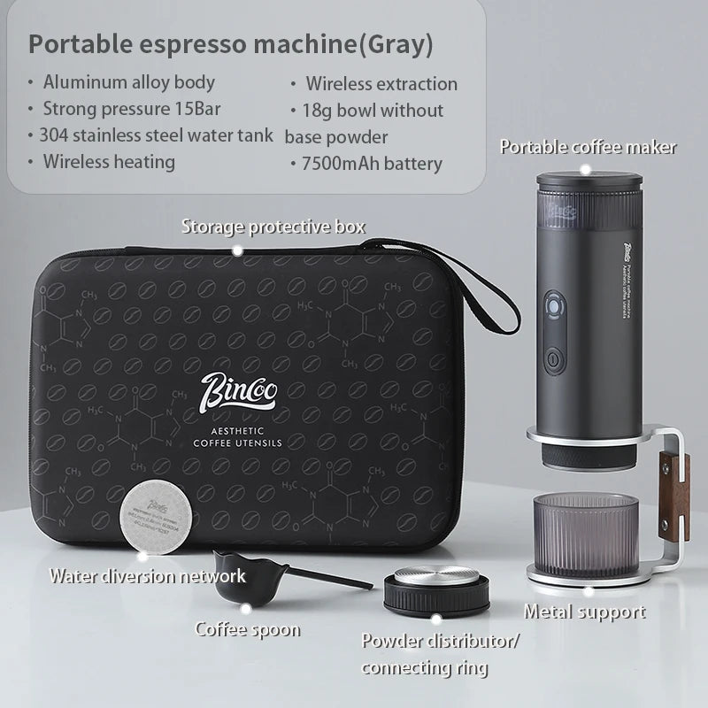 Bincoo Camping Portable Coffee Machine，Electric Wireless Heating Concentrate Extraction Espresso Machine，Design RedDot Award Hot