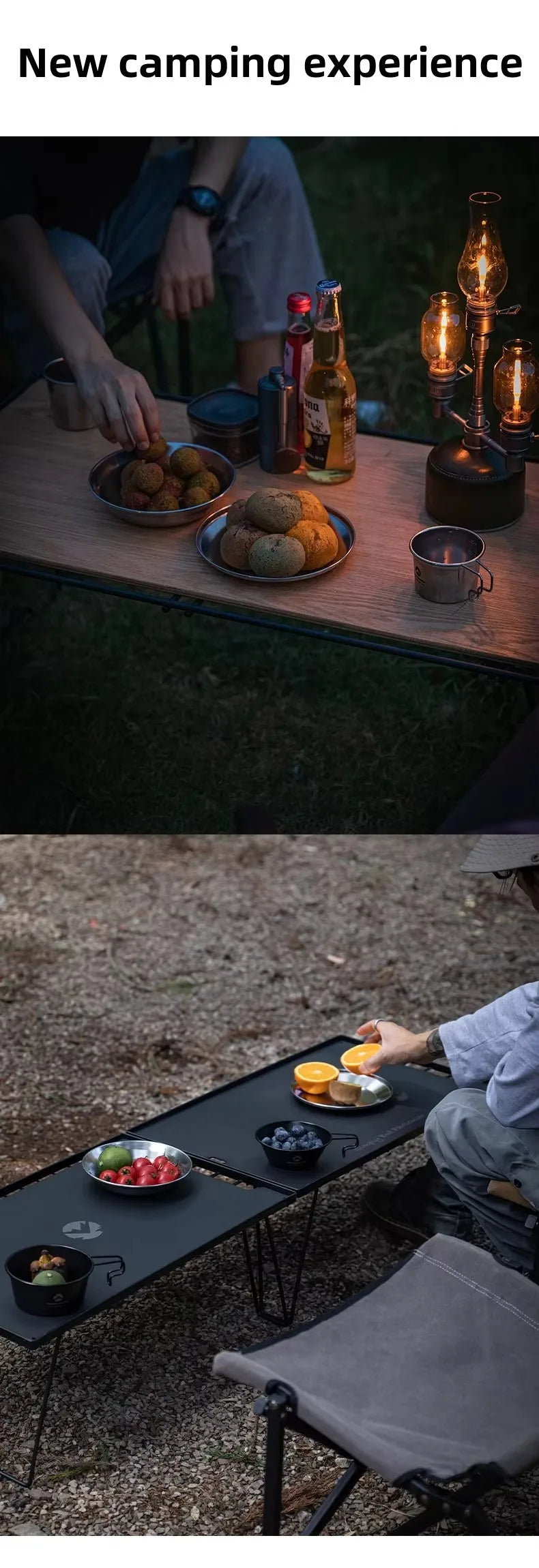 CAMPINGMOON Stainless Steel 304 Bowl Plate Dish Camping Cookware Set Japan Korea Style BBQ Outdoor Dish 8 Piece With Plate Set