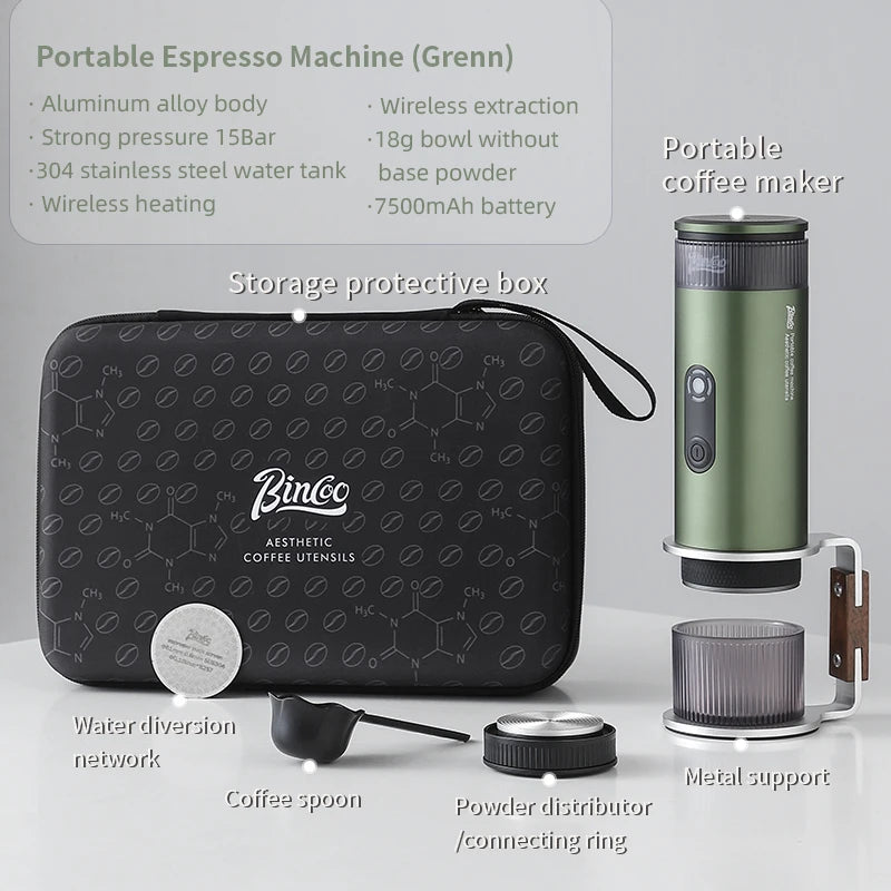 Bincoo Camping Portable Coffee Machine，Electric Wireless Heating Concentrate Extraction Espresso Machine，Design RedDot Award Hot