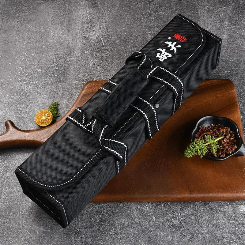 6 Pockets Cooking Chef Knife Roll Bag Kitchen Cutter Storage Holder Outdoor Camping Travel Portable Carry Knives Protective Case