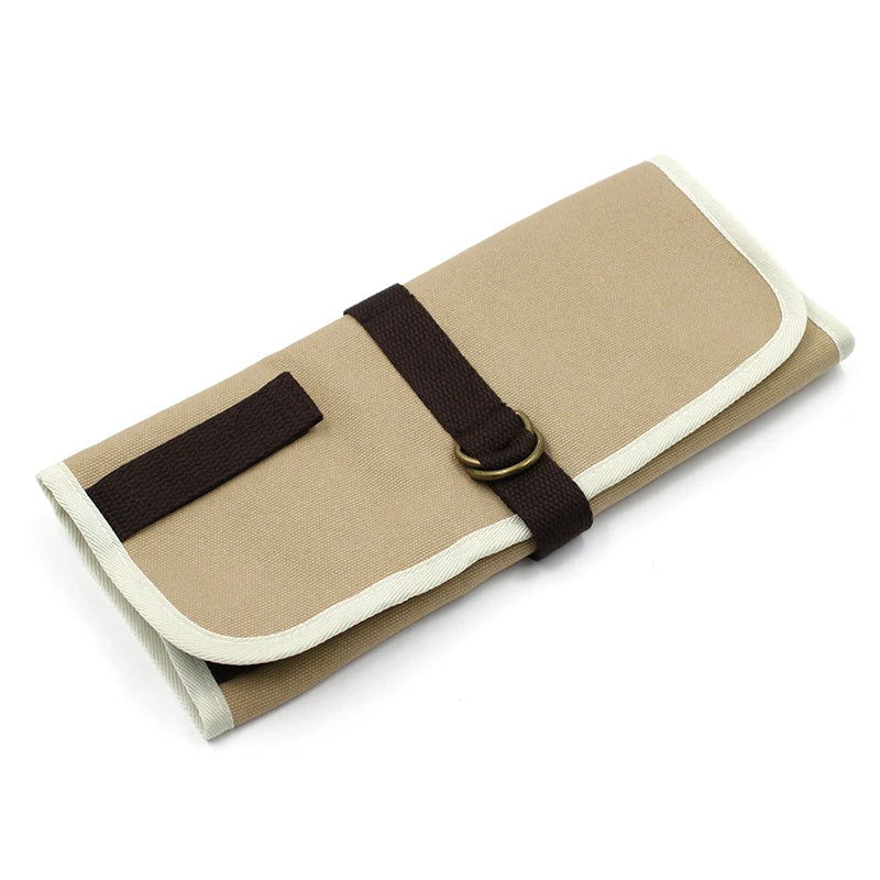 Camping Utensil Bag, Knife Roll Bag for Chefs Canvas Roll Up Culinary Bag Tableware