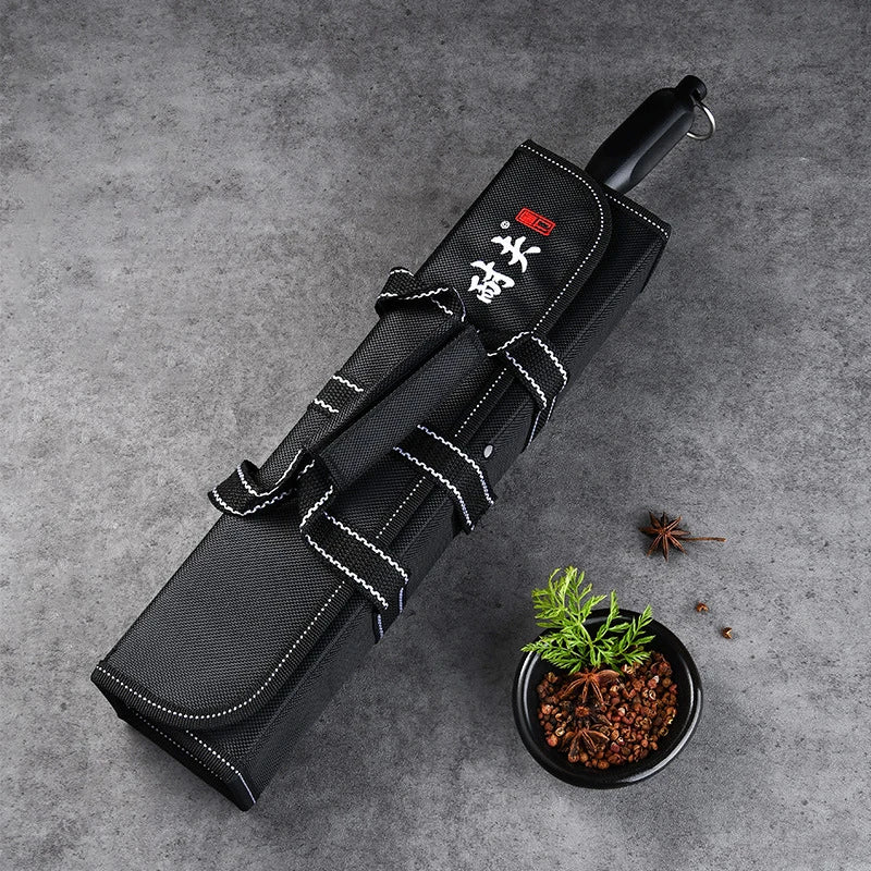 6 Pockets Cooking Chef Knife Roll Bag Kitchen Cutter Storage Holder Outdoor Camping Travel Portable Carry Knives Protective Case