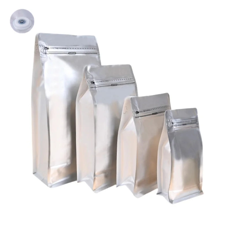 StoBag 50pcs Coffee Beans Bag Packaging with/No Valve Aluminum Foil Sealed for Powder Nuts Storage Reusable Pouches