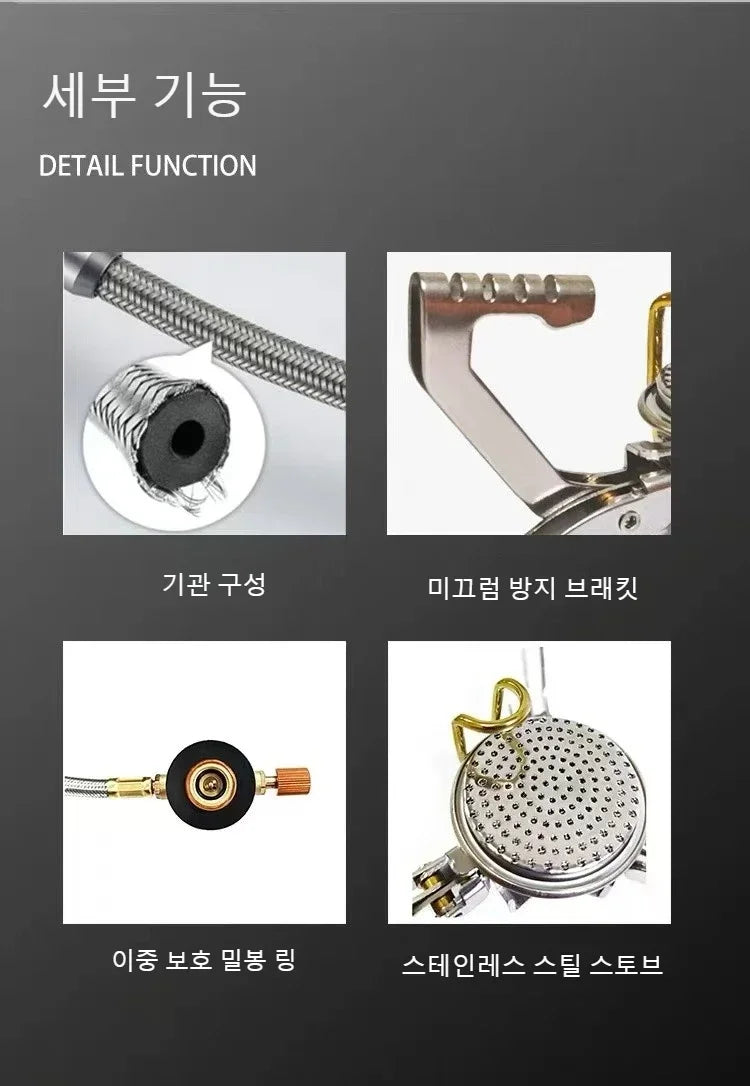 BUERK 4800W Camping Burner Powerful Gas Stove Cookware Portable Furnace Picnic BBQ Stove Gas Burner Barbecue Camping Equipment