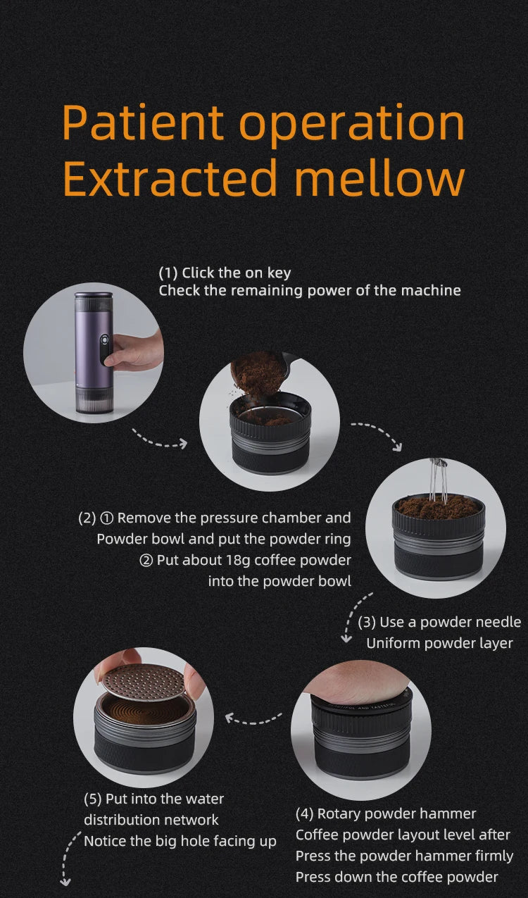 Bincoo Camping Portable Coffee Machine，Electric Wireless Heating Concentrate Extraction Espresso Machine，Design RedDot Award Hot