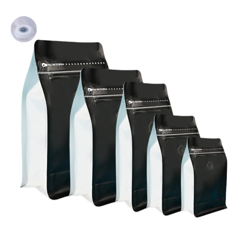 StoBag 50pcs Coffee Beans Bag Packaging with/No Valve Aluminum Foil Sealed for Powder Nuts Storage Reusable Pouches