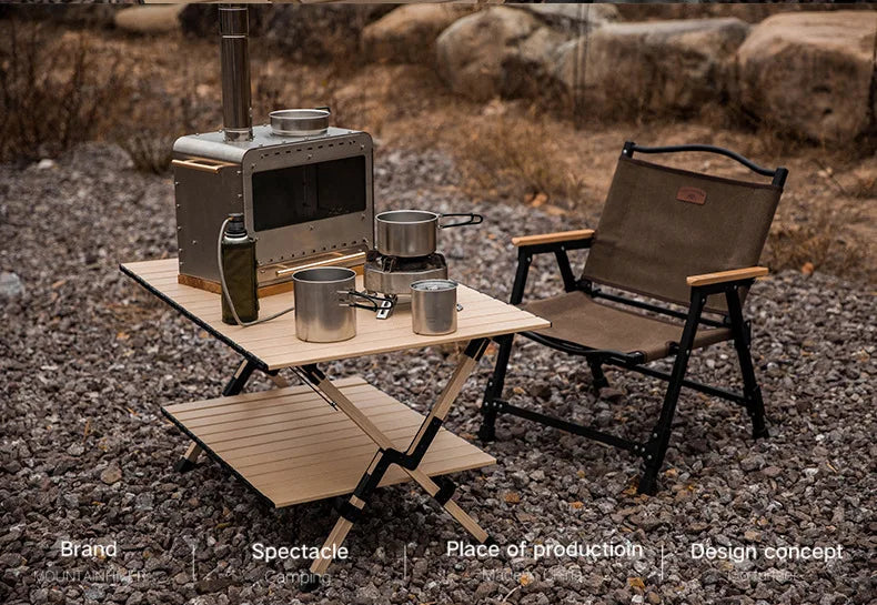 MOUNTAINHIKER 5PCS Camping Cookware 304 Stainless Steel Portable Outdoor Tableware Cookset Cooking Kit Pan Pot Hiking BBQ Picnic