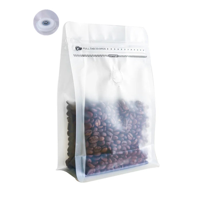 StoBag 50pcs Coffee Beans Bag Packaging with/No Valve Aluminum Foil Sealed for Powder Nuts Storage Reusable Pouches
