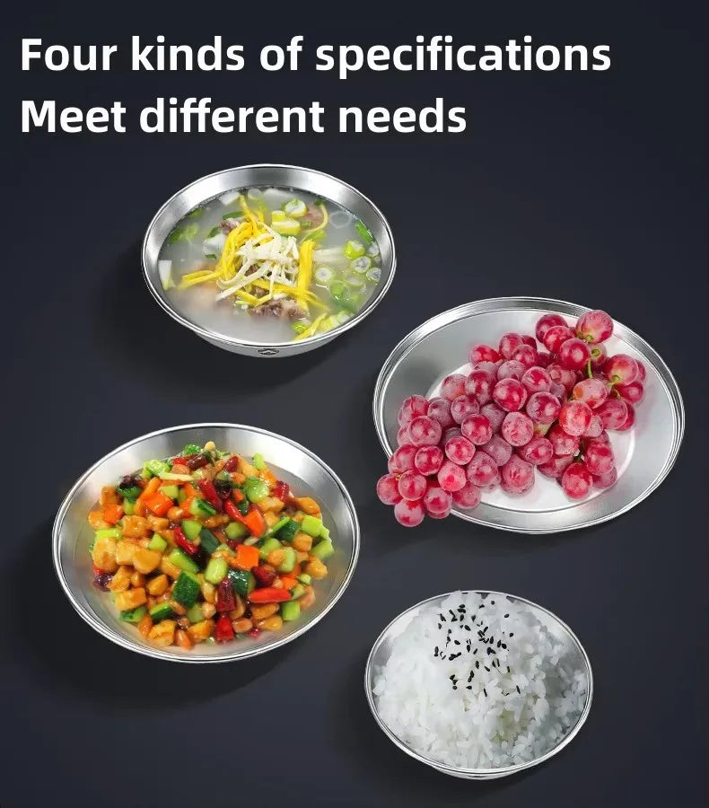 CAMPINGMOON Stainless Steel 304 Bowl Plate Dish Camping Cookware Set Japan Korea Style BBQ Outdoor Dish 8 Piece With Plate Set