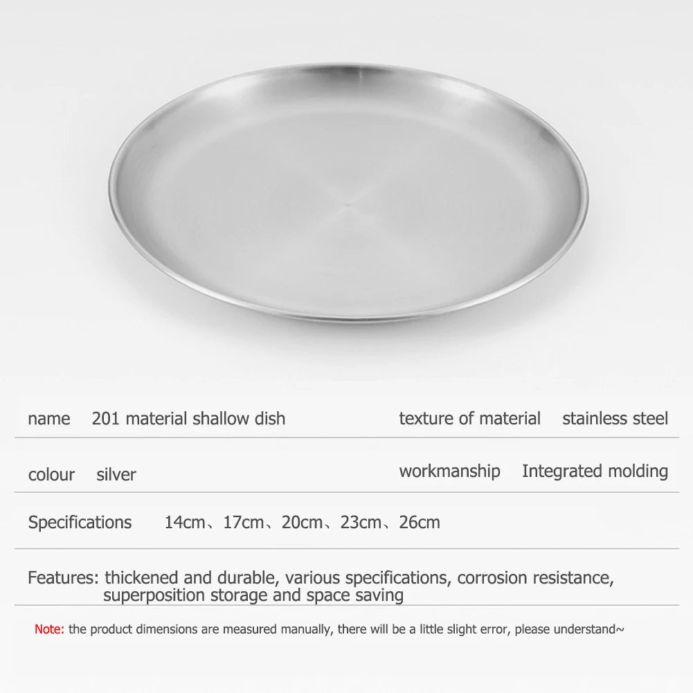 Stainless Steel Plates Camping Plates Reusable Dinner Plates Feeding Serving Tableware for Outdoor Camping Hiking Picnic BBQ