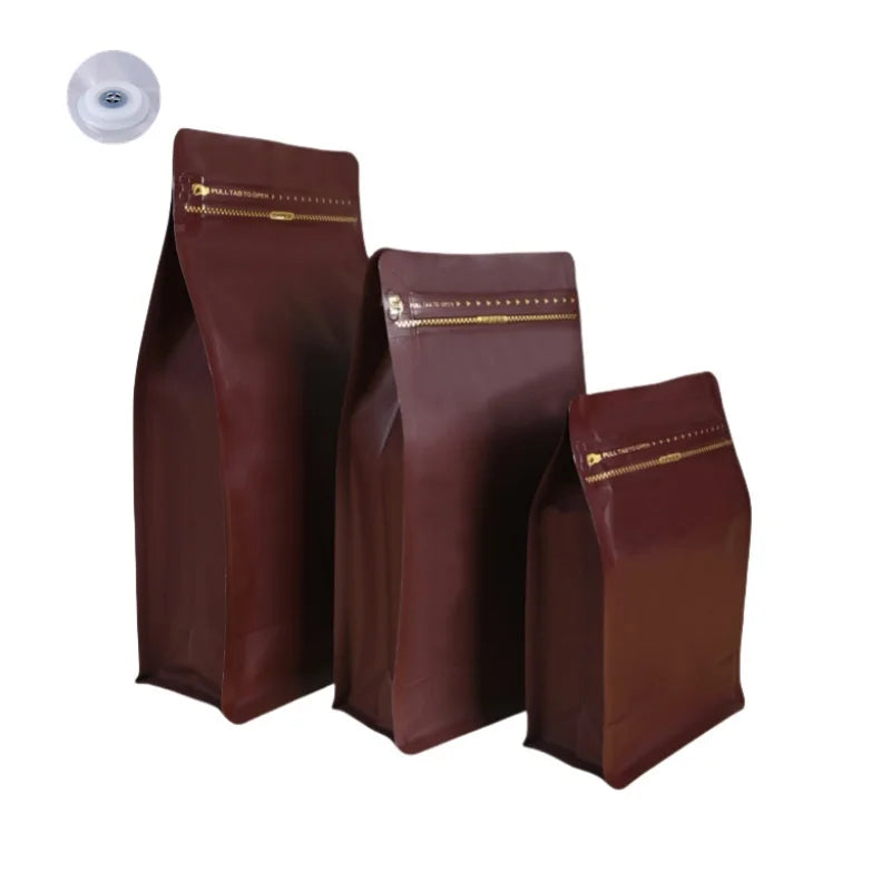 StoBag 50pcs Coffee Beans Bag Packaging with/No Valve Aluminum Foil Sealed for Powder Nuts Storage Reusable Pouches