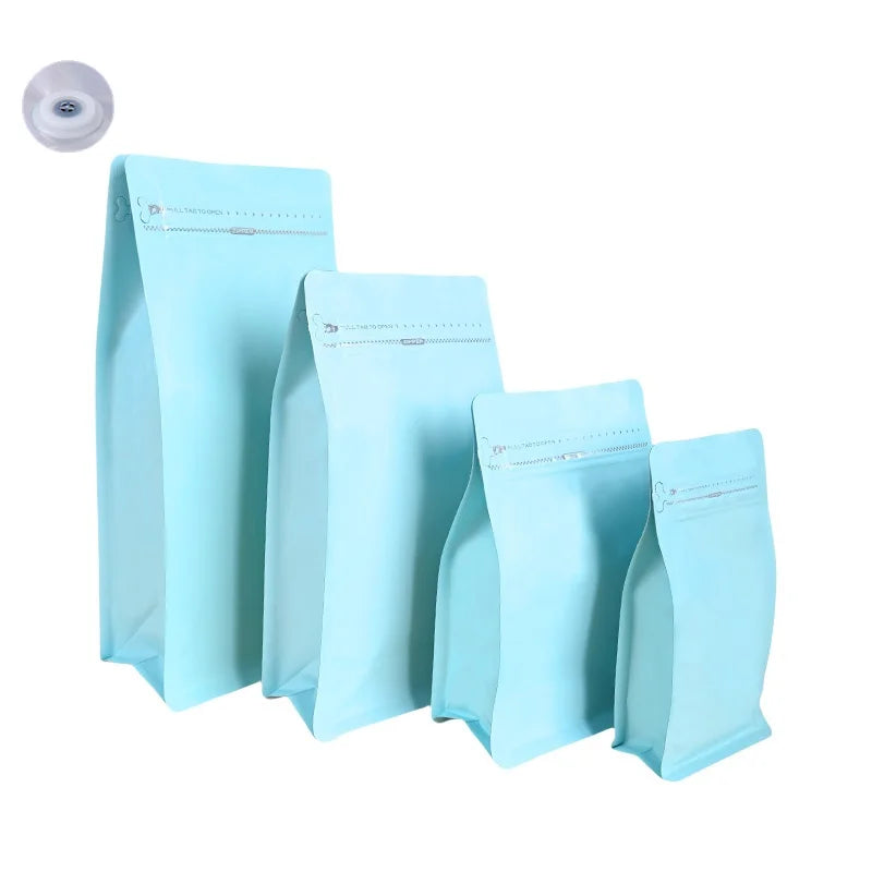 StoBag 50pcs Coffee Beans Bag Packaging with/No Valve Aluminum Foil Sealed for Powder Nuts Storage Reusable Pouches