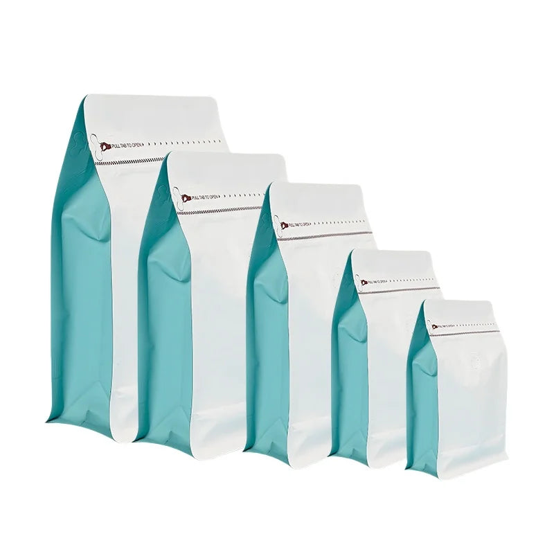 StoBag 50pcs Coffee Beans Bag Packaging with/No Valve Aluminum Foil Sealed for Powder Nuts Storage Reusable Pouches