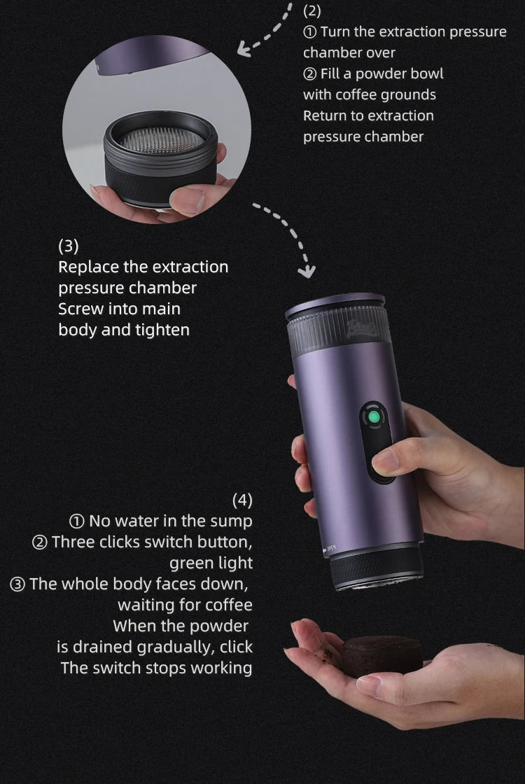 Bincoo Camping Portable Coffee Machine，Electric Wireless Heating Concentrate Extraction Espresso Machine，Design RedDot Award Hot